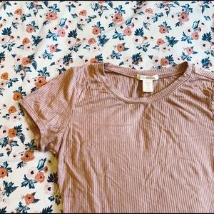 Mauve pink crop T-shirt